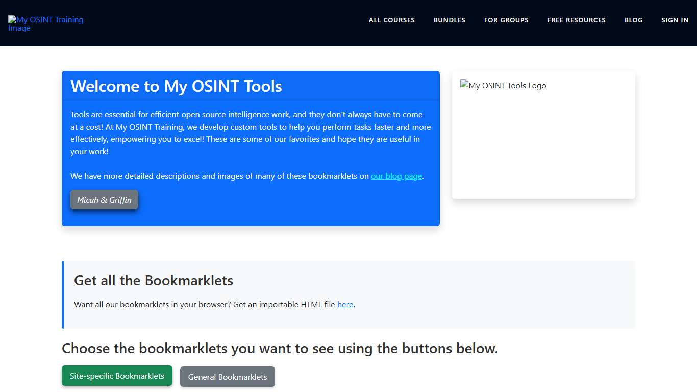 My OSINT Training's Tools